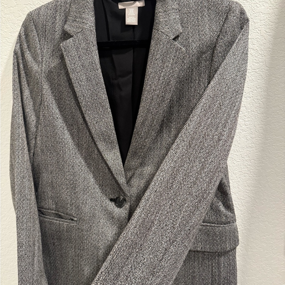 Classic Gray Herringbone Blazer H&M